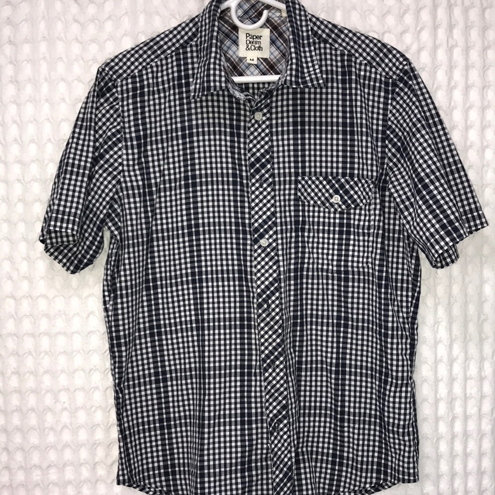 Men’s Medium Paper Denim Cloth short sleeve button down